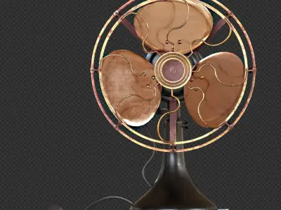 Vintage old table electric fan 3D model
