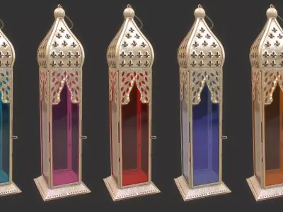 Moroccan Style Lamp Low-poly 3D model
