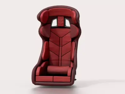 Racing Sport Seat V01 Red Low-poly 3D model