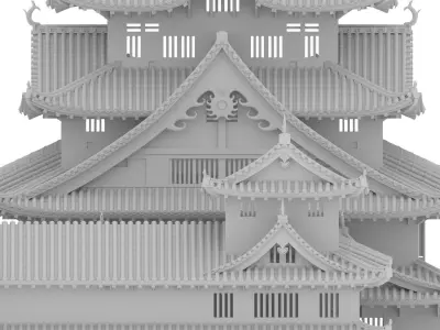 chinese place 3d model  Low-poly 3D model