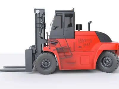 Huge Rigged Forklift 3D model