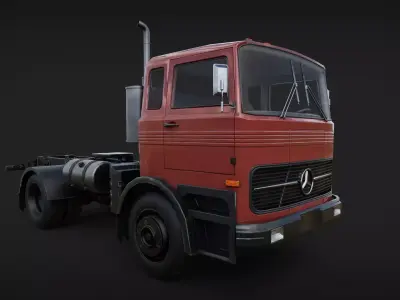Benz Truck Cab Low-poly 3D model