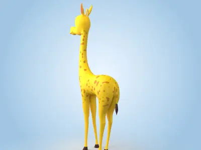 Giraffe cartoon 3D model