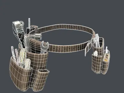WorkerToolbelt tool belt with tools in it Low-poly 3D model
