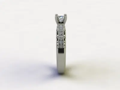 10124 diamond engagement ring with intricate filigree design 3D print model