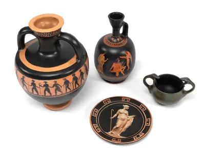 Greek pottery  Low-poly 3D model