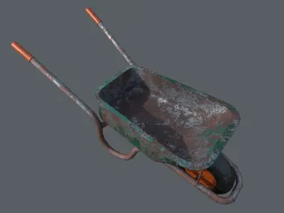 Rusty Wheelbarrow Free low-poly 3D model