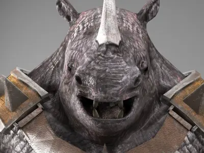 rhino game character pbr -vr Low-poly 3D model