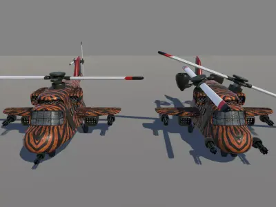 helicopter Low-poly 3D model Low-poly