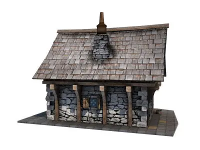 Medieval Building 10 Townhouse Low-poly 3D model