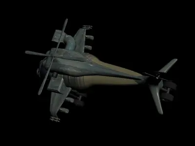 Military Helicopter Low-poly 3D model order
