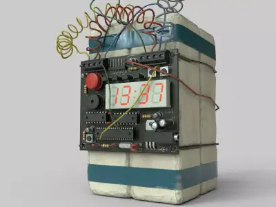 Time Bomb Low-poly 3D model buy