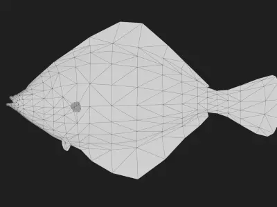 Flatfish Low-poly 3D model buy