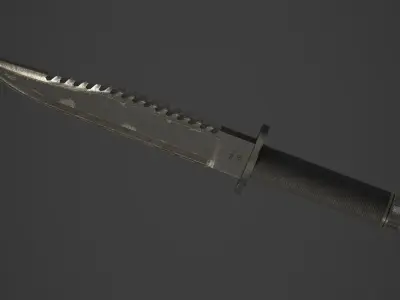 Big Black Knife Low-poly 3D model