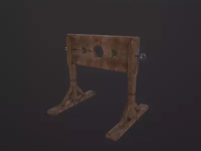 Stocks prison 3D Model Low-poly 3D model