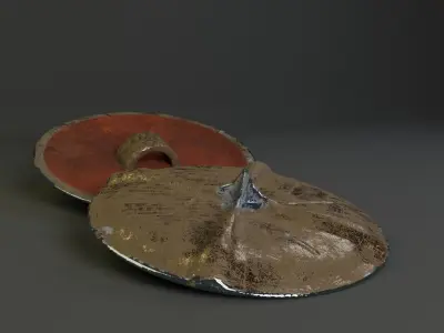MEDIEVAL shield Low-poly 3D model 9