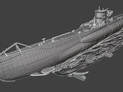 Submarine U Boot Typ VIIC 3D print model