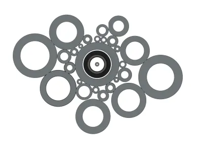 Cylindrical  Ring Gages Set for Measuring Range  8 to 175 mm 3D model