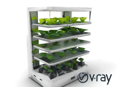 Automated Vertical Farming Unit model pack Low-poly 3D model