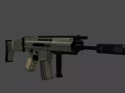 Low poly SCAR assault rifle Free 3D model