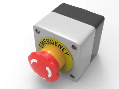 Emergency Button Low-poly 3D model by tugra