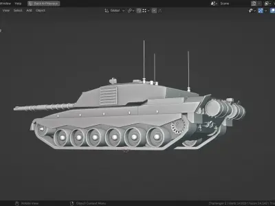 Challenger 2 TANK BASE MESH Low-poly 3D model
