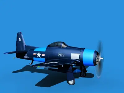 Grumman F8F-2 Bearcat V12 3D model