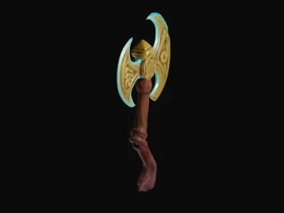 3D Axe Model Stylized  Low-poly 3D model