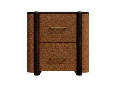 Solid Wood Havana Canefront Nightstand Low-poly 3D model