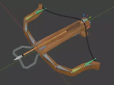  Low Poly Stylized Bow Crossbow Arrows  Quiver Pack Low-poly 3D model