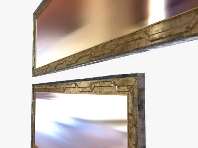 Custom made mirror in metal frame vintage style 3D model