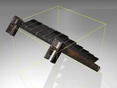 Futuristic Stairs - 14 - Rusty Textures Low-poly 3D model