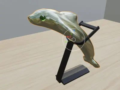 Gold dolphin 3D model