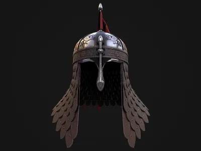 Medieval Helmet 4 3D Model Low-poly 3D model
