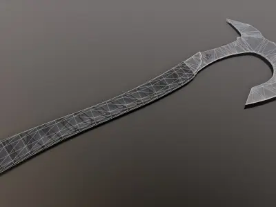 Post-Apocalyptic War Axe Low-poly 3D model