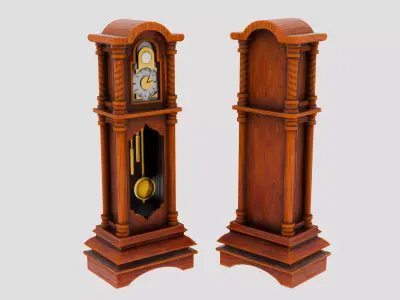 Antique Grandfather Clock Low-poly 3D model