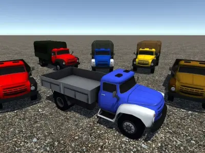 Industrial Small Truck Pack - III Low-poly 3D model