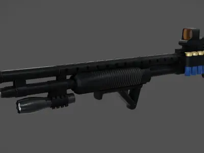 M590 Tactical Low-poly 3D model