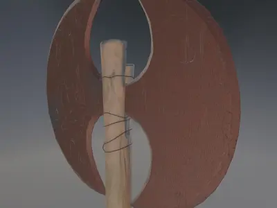 Double Headed Rusty Axe Low-poly 3D model
