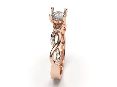 solitaire with ring sizes  8 part S41 3D print model