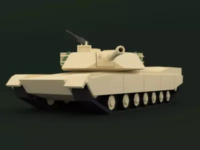 M1 Abrams TANK Lowpoly  Low-poly 3D model