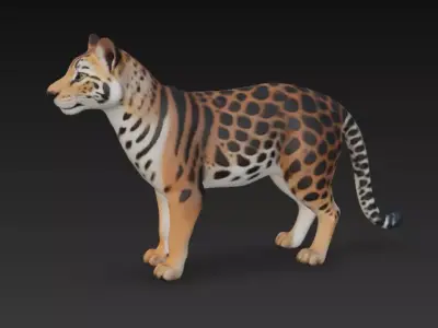 Standing Tiger 3D model
