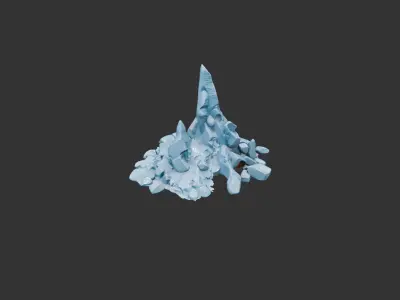 Alien Planet Rock Formation Low-poly 3D model