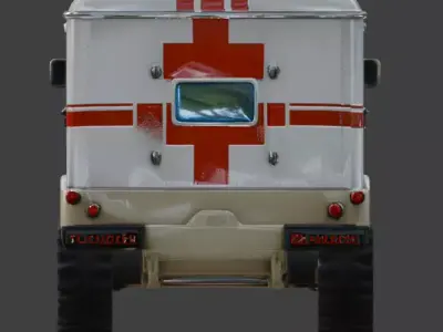 Sci-Fi Military Half-Track Ambulance Low-poly 3D model