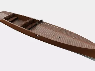 Wooden Run Boat 3D model