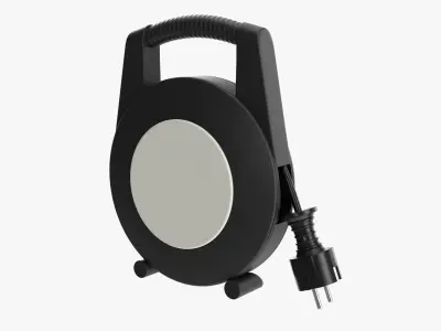 Extension cord reel with sockets 02 3D model