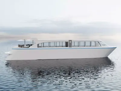 Modern Sightseeing Passenger Ferry 71 3D model