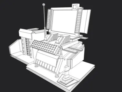 Rusty typewriter  Low-poly 3D model
