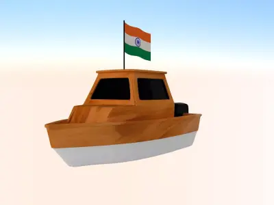 India Fishing Boat 3D model