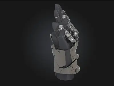 Cybernetic Gauntlet Futuristic Armored 3D model